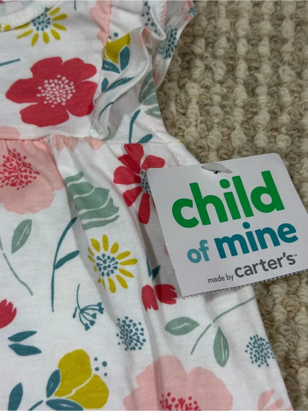 Child of Mine by Carter's 2pc Floral Top & Pink Shorts Set Girl’s 18M NEW